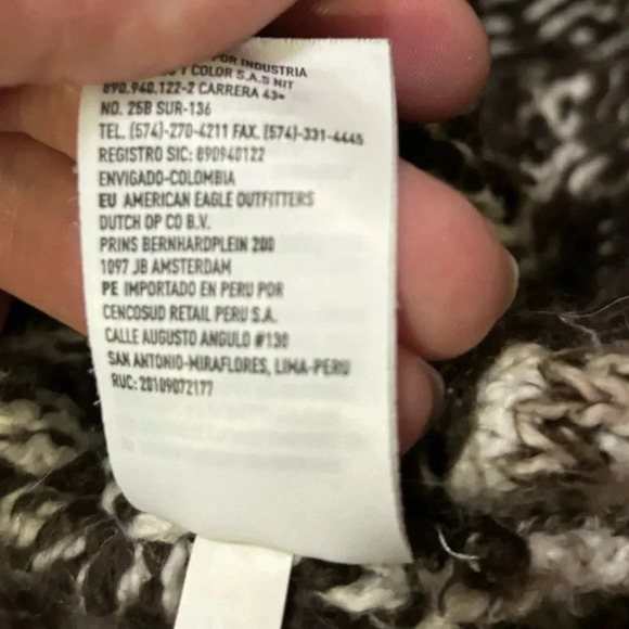 American Eagle Outfitters Brown/Black/White Aztec Open Cardigan Sweater XL - Picture 8 of 9